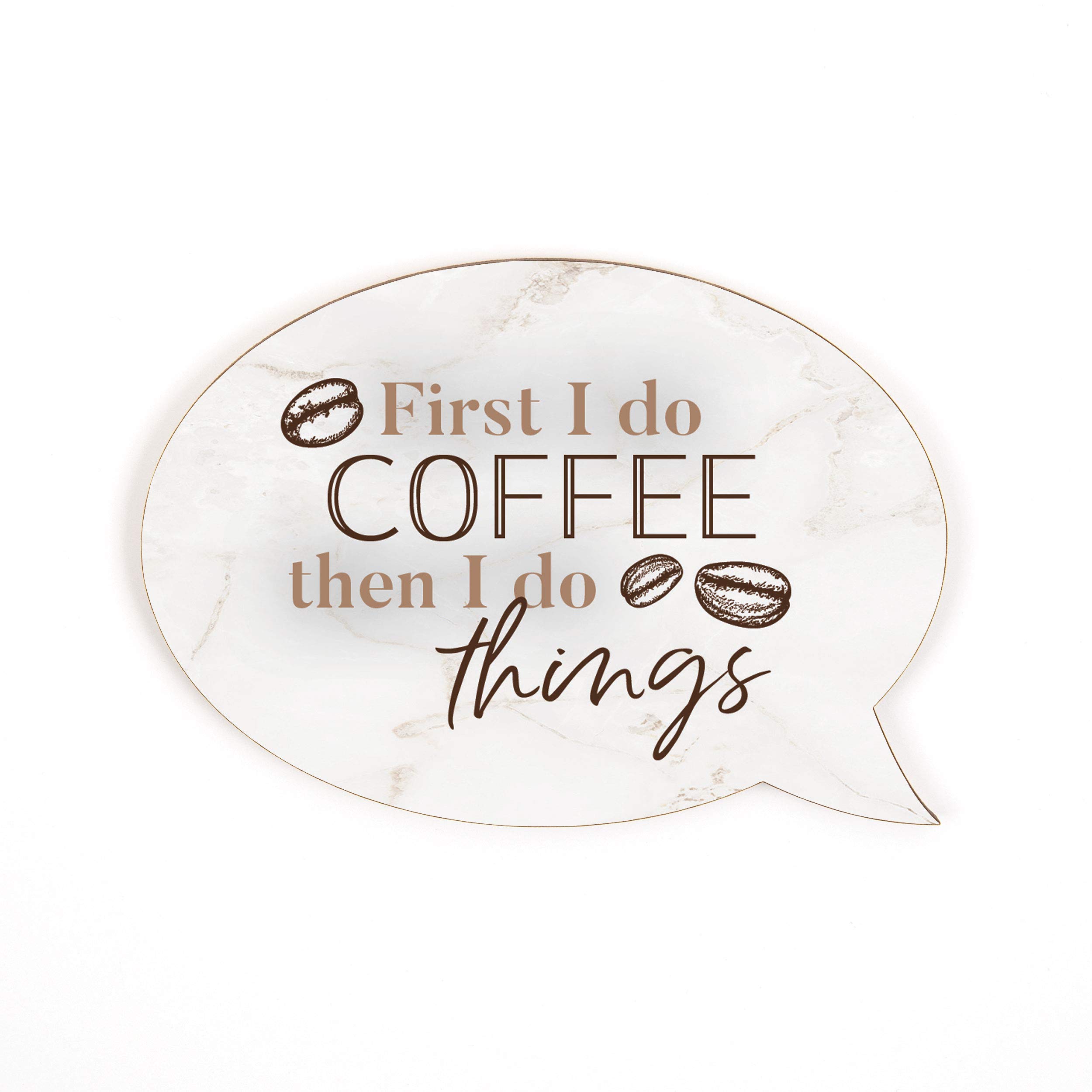 First I Do Coffee Bean Brown 3.5 x 2.5 Wood Inspirational Refrigerator Magnet