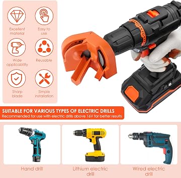 Drill Bit Sharpener for grinder, Drill Bit Sharpener for All Bits(5/64''- 5/8''), Power Drill Bit Grinding Attachment, Portable Drill Grinder Grinding Tool, Powered by Electric Drills