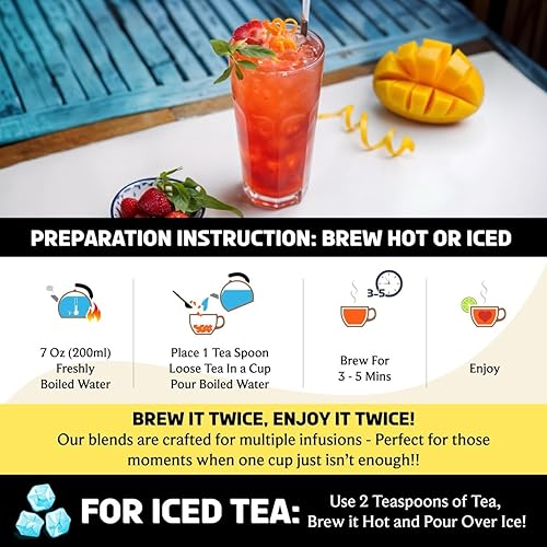 Miniatura 23 de BREWIX, Discover India Caja de regalo de Navidad de té negro prémium (6.34 oz/más de 90 tazas) Juegos de regalo de té para amantes del té 6 tés