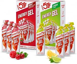 HIGH5 Energy Gel Variety Bundle | Citrus & Berry Flavors | 6 Pack Each (12 Total Energy Gels) | Gluten-Free Sports Nutrition for Running, Cycling & Endurance