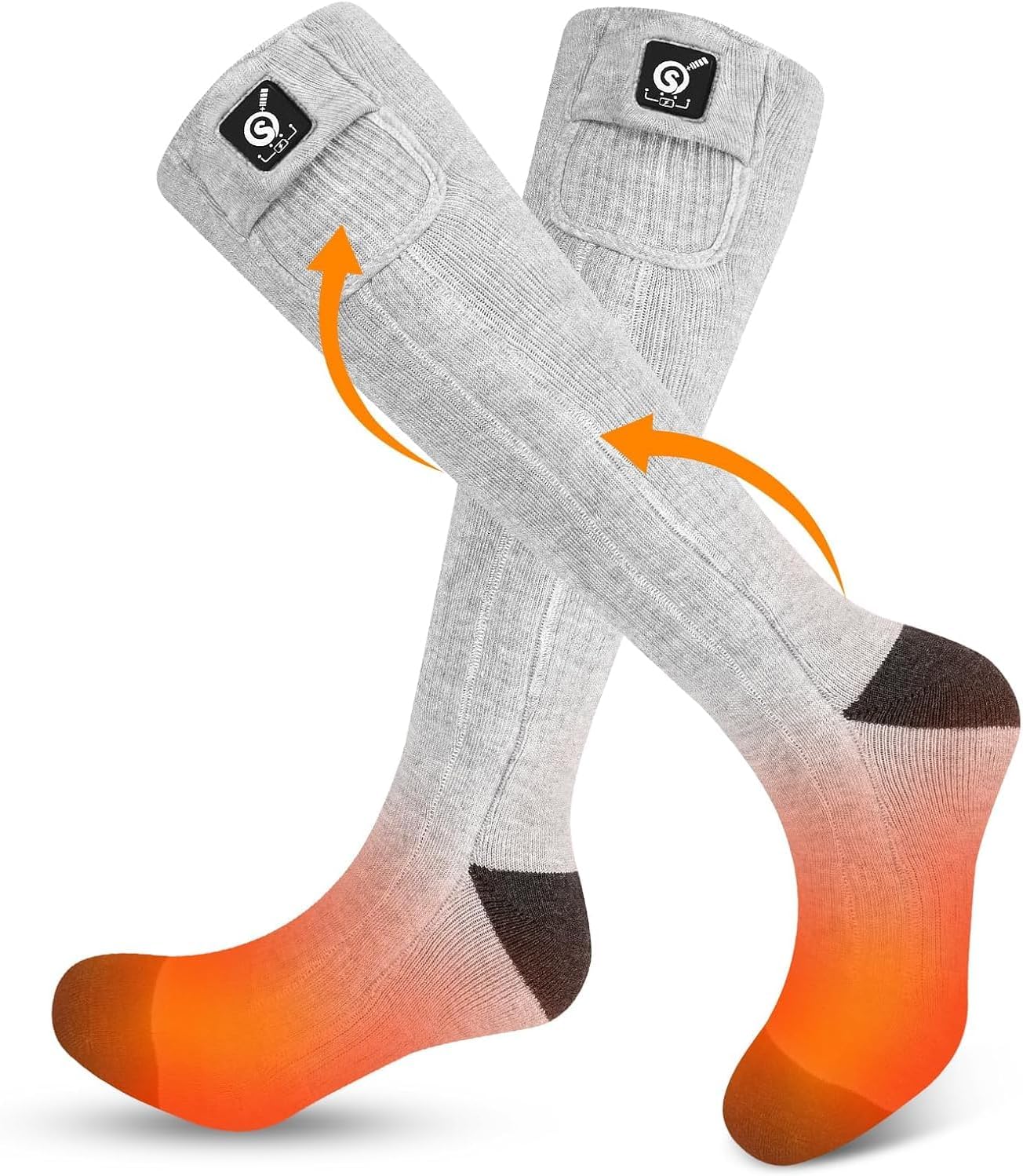 SNOW DEER Heated Socks for Men Women, 7.4V Rechargeable Battery Electric Ski Foot Warmer for Hunting Fishing Camping Hiking Skiing