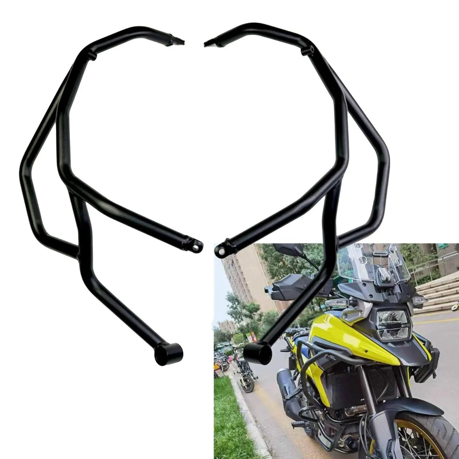 Paramotore Tubolare Kit Di Protezione Per Barra Di Protezione Motore Moto Per Suzuki Per DL1050XT 2021 2022 2023 2024 Nero Motorcycle motore Paraurti