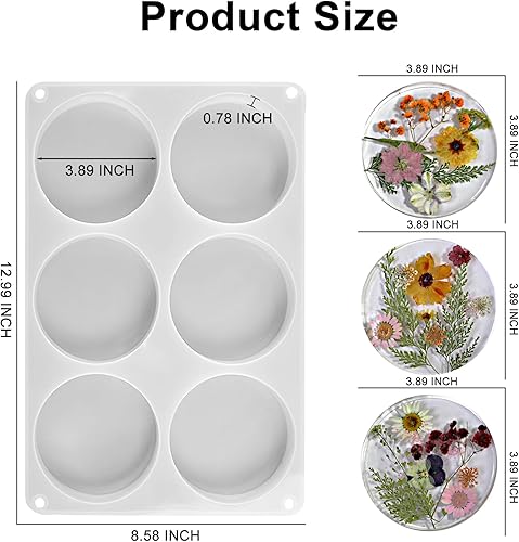 Miniatura 9 de 12 moldes de posavasos de silicona, moldes de resina de fundición de resina, moldes de posavasos de resina epoxi, adecuados para posavasos de