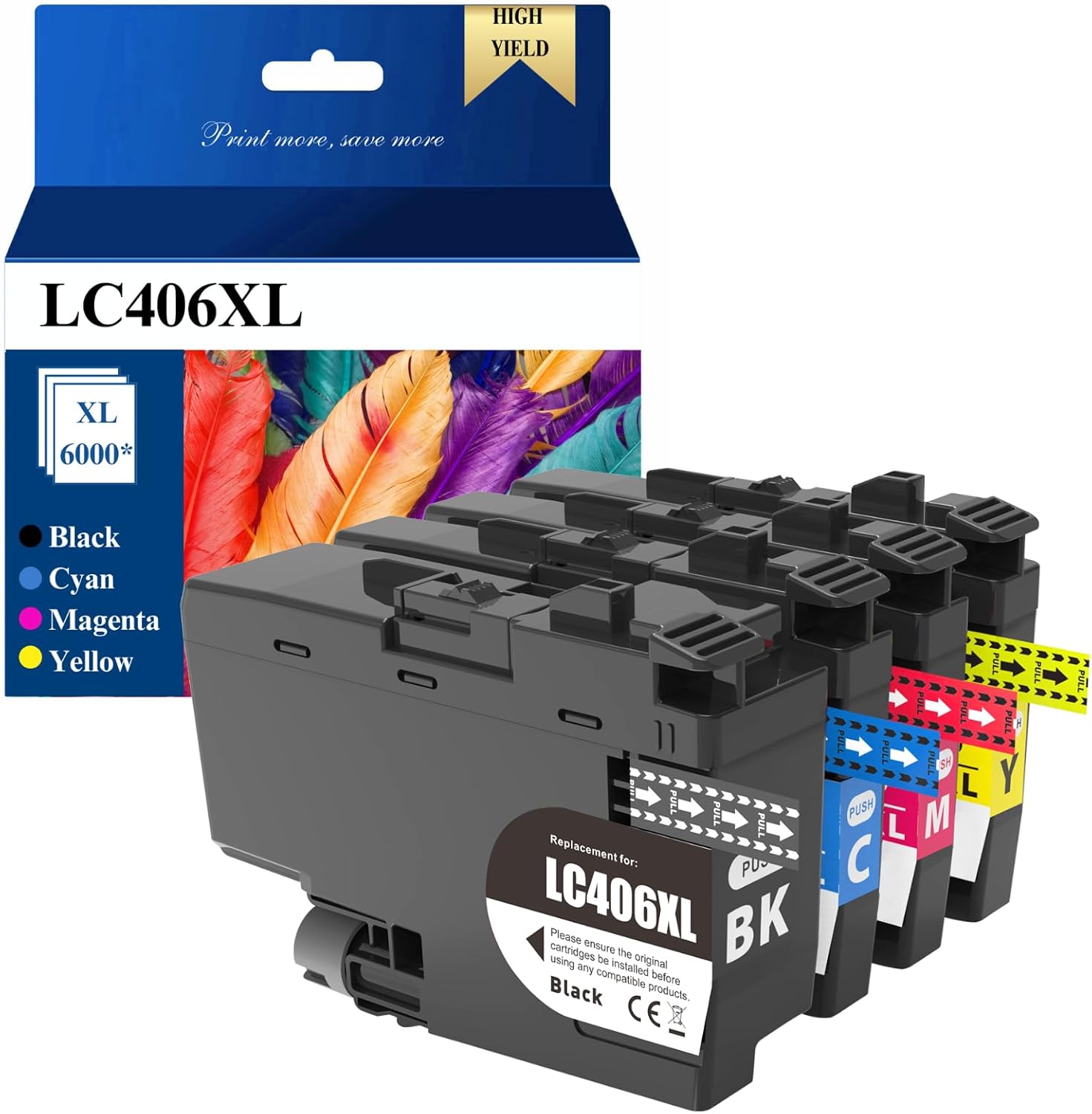 LC406XL Ink Cartridges Compatible with Brother MFCJ4335DW
