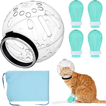 Amazon.com : PETKNOWS Cat Helmet for Grooming - Adjustable Hood Bubble ...