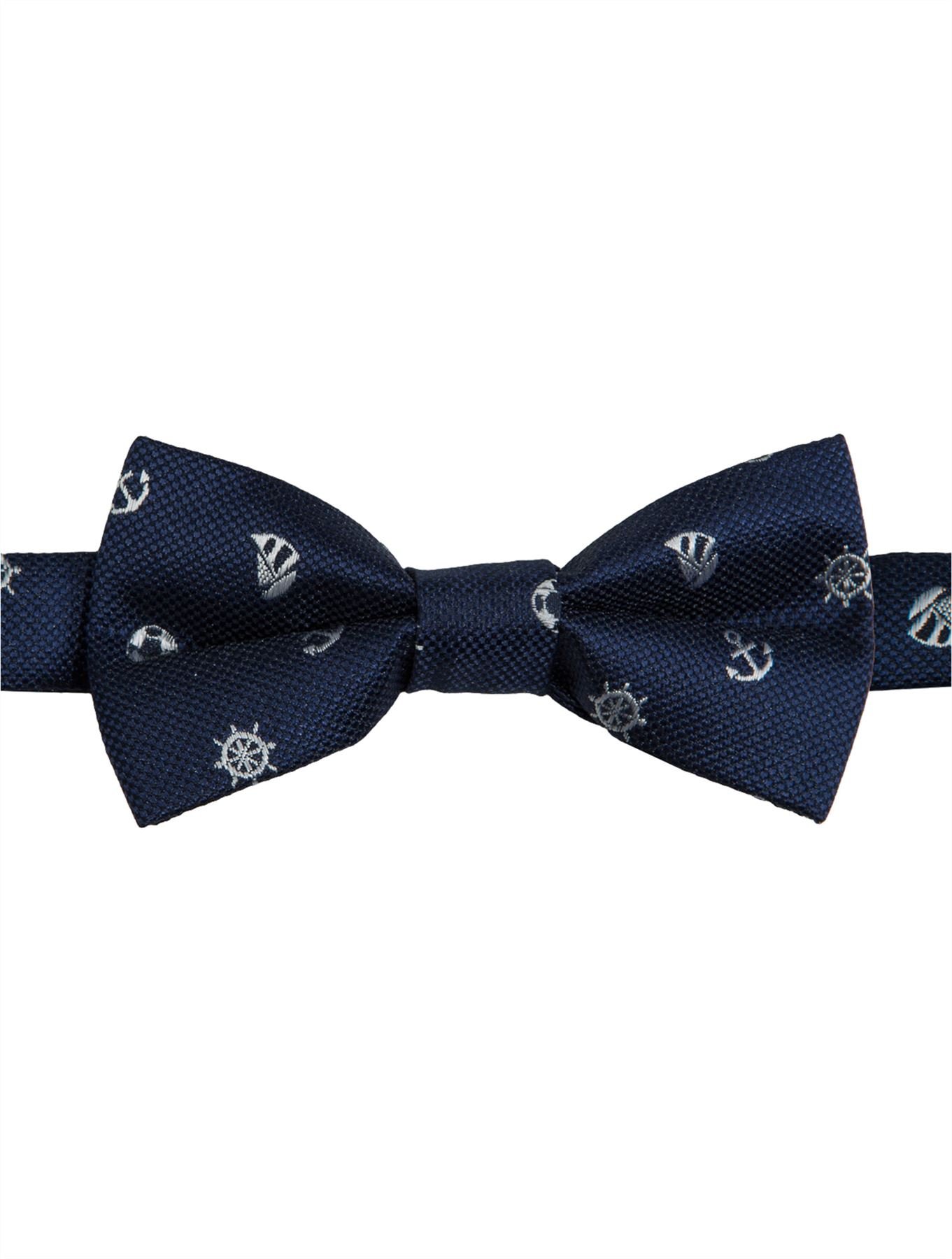 Paisley of London, Boys Dickie Bows, Boys Navy Bow Tie, Anchor Dickie Bow, Banded Dickie Bow