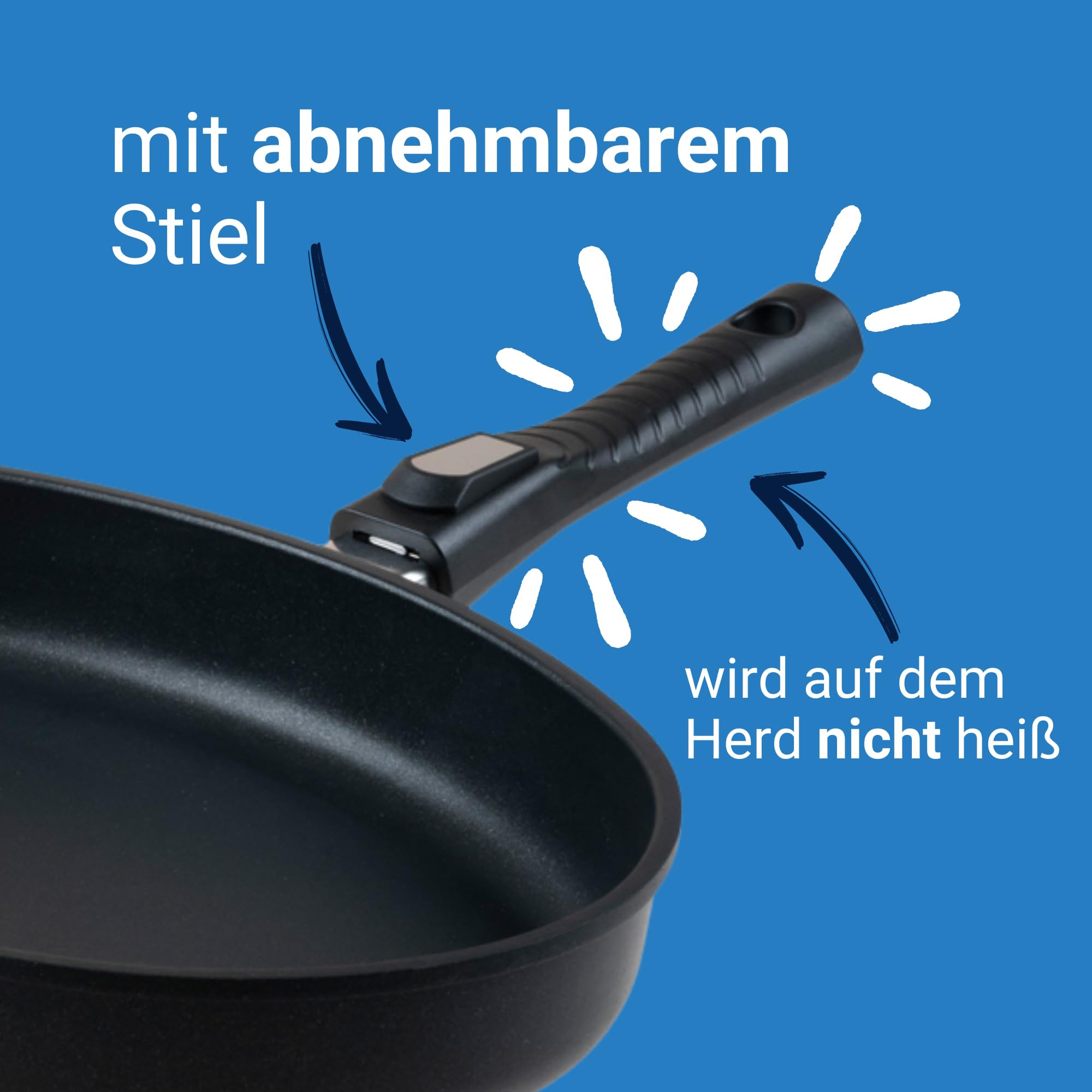 Harecker Fischpfanne 35x24 cm Aluguss mit abnehmbarem Stiel | Antihaft ohne PFOA | für Induktion, Gas, Ceran, Elektro | backofenfest & langlebig | Made in Germany