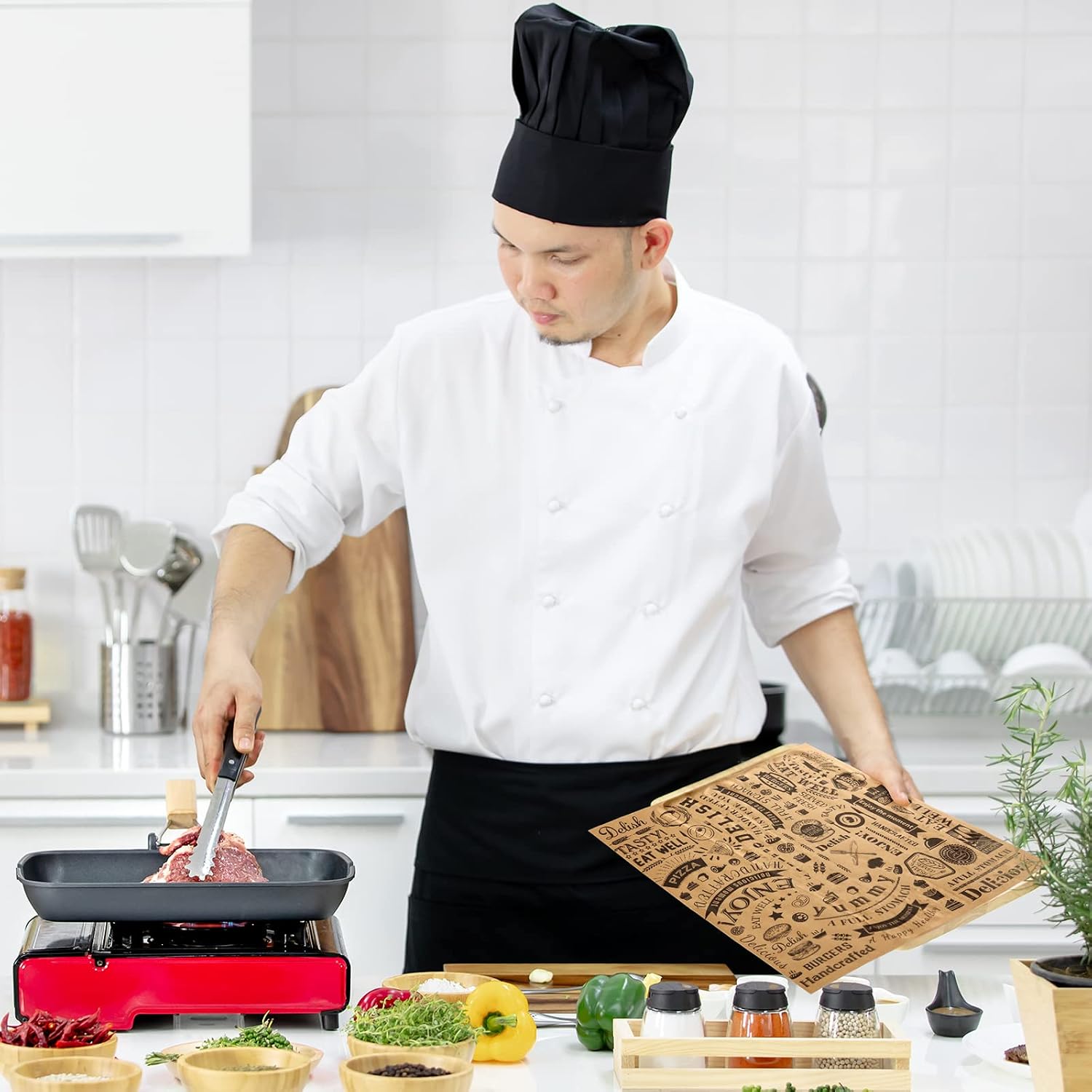 Marspark 200 Pcs Deli Wax Paper Sheets Grease Resistant, Brown Black