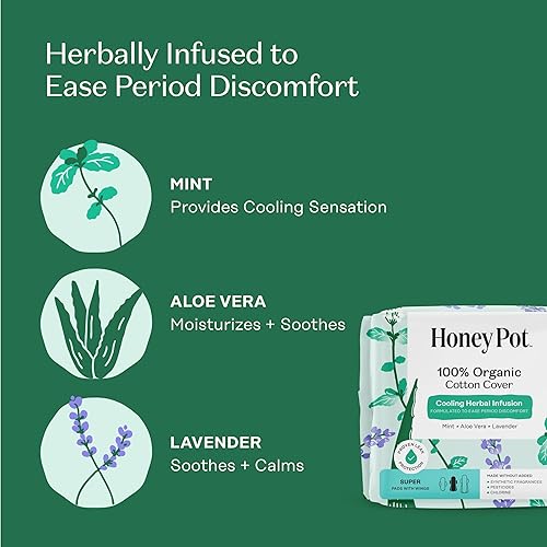 Miniatura 13 de The Honey Pot Company Everyday Panty Liners (30 unidades), despensas de algodón limpio con infusión de hierbas, cuidado femenino y menstrual