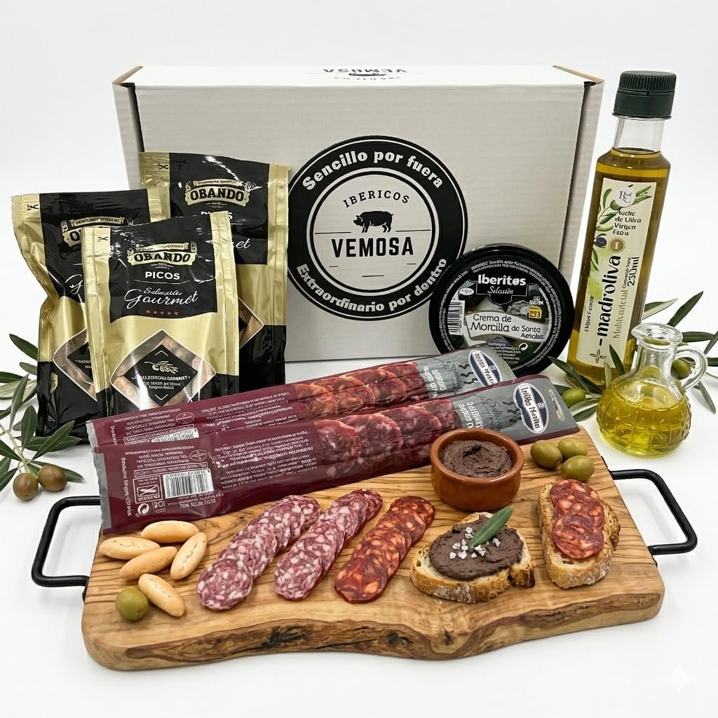 Madroliva cesta de ibéricos