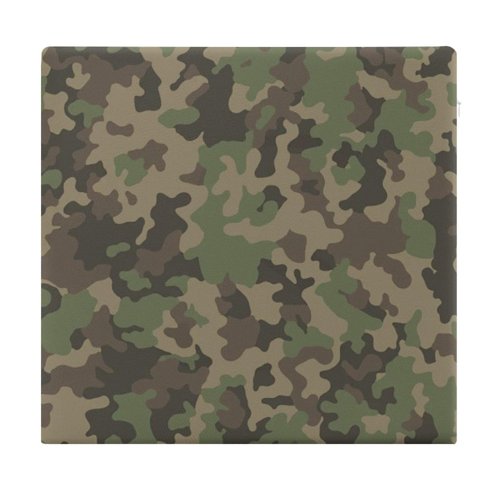 JZemdybill Chair Pad, Green Camo Seat Pad, Square Chair Cushion for Yoga Living Room Balcony
