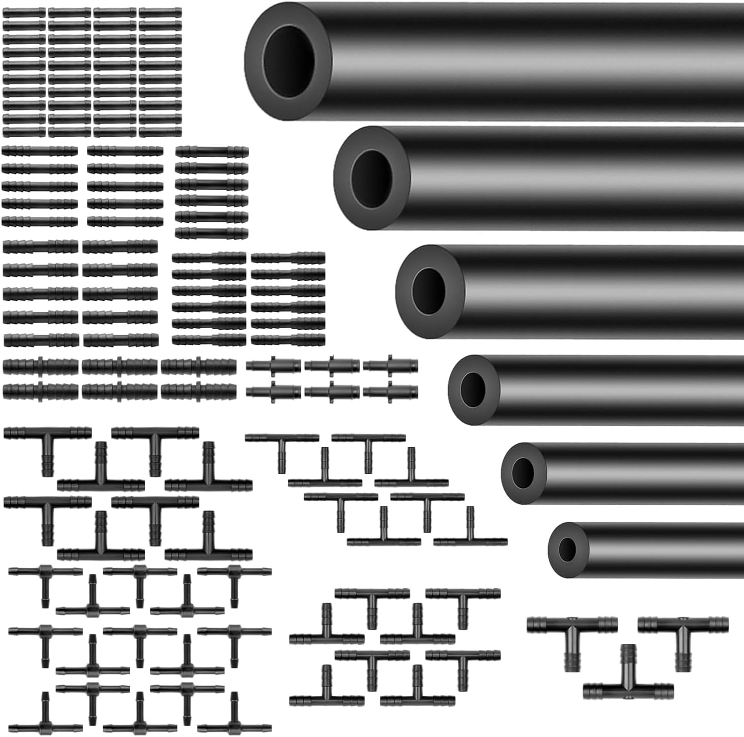 Silicone Vacuum Hose Kit 6PCS 6.6FT 1/8" 5/32" 3/16" 1/4" 5/16" 3/8" ID High Performance 130PSI With Vacuum Connector 12 Sizes 130PCS Engine Automotive Vacuum Silicone Hose Line Kits