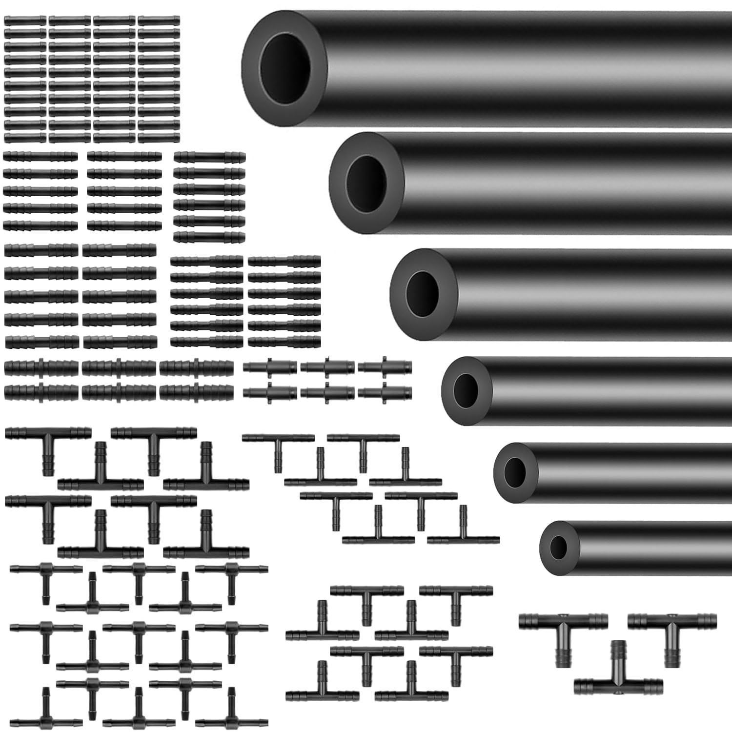 MooiYrs Silicone Vacuum Hose Kit 6PCS 5FT 1/8" 5/32" 3/16" - belts hoses and pulleys automotive | Mubboo