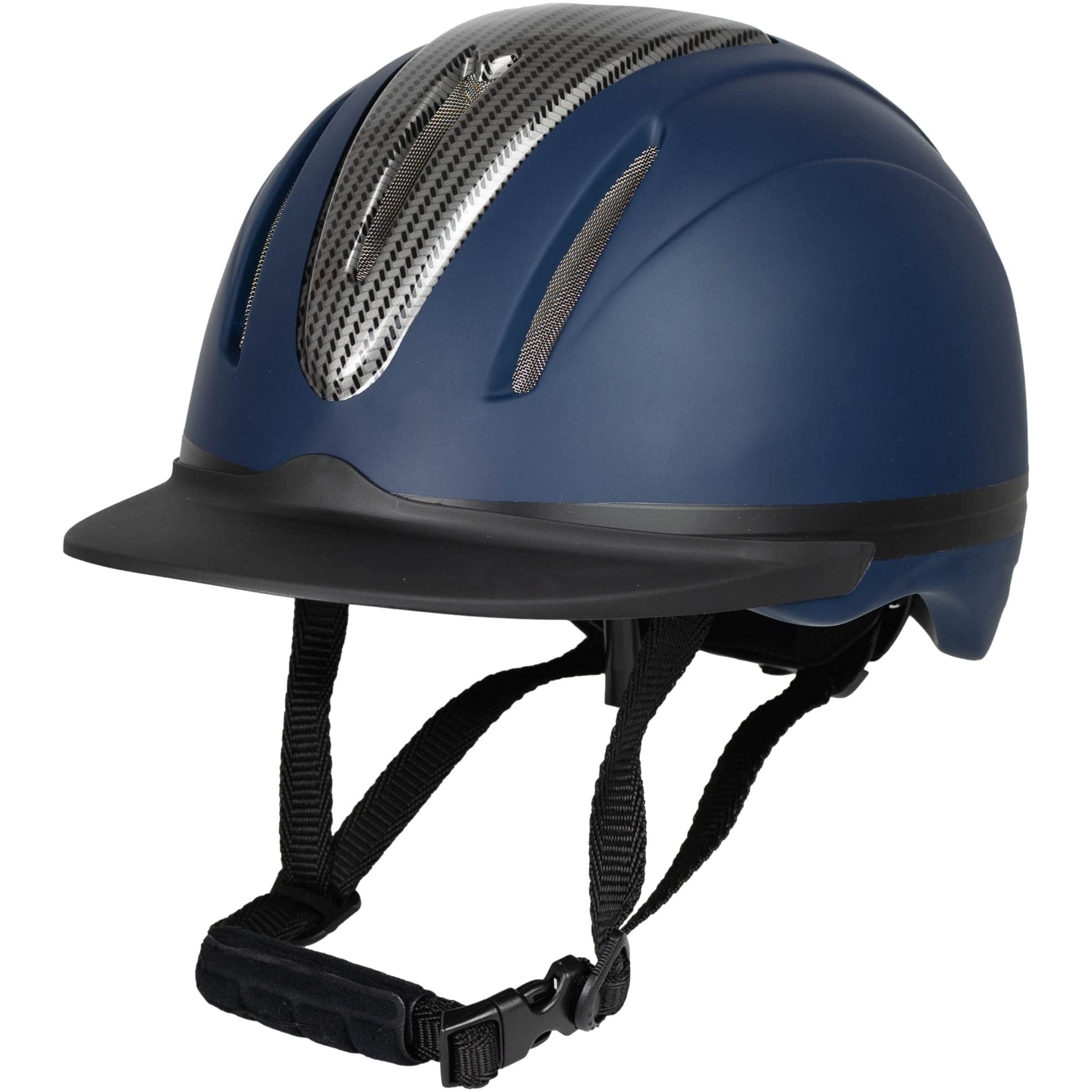 RL24 - Reithelm Innovation Carbon | Größe- & Kopfform verstellbar | Reitkappe mit Kinn- & Nackenschutz | atmungsaktives Innenfutter | Unisex Reitsport Schutzkleidung