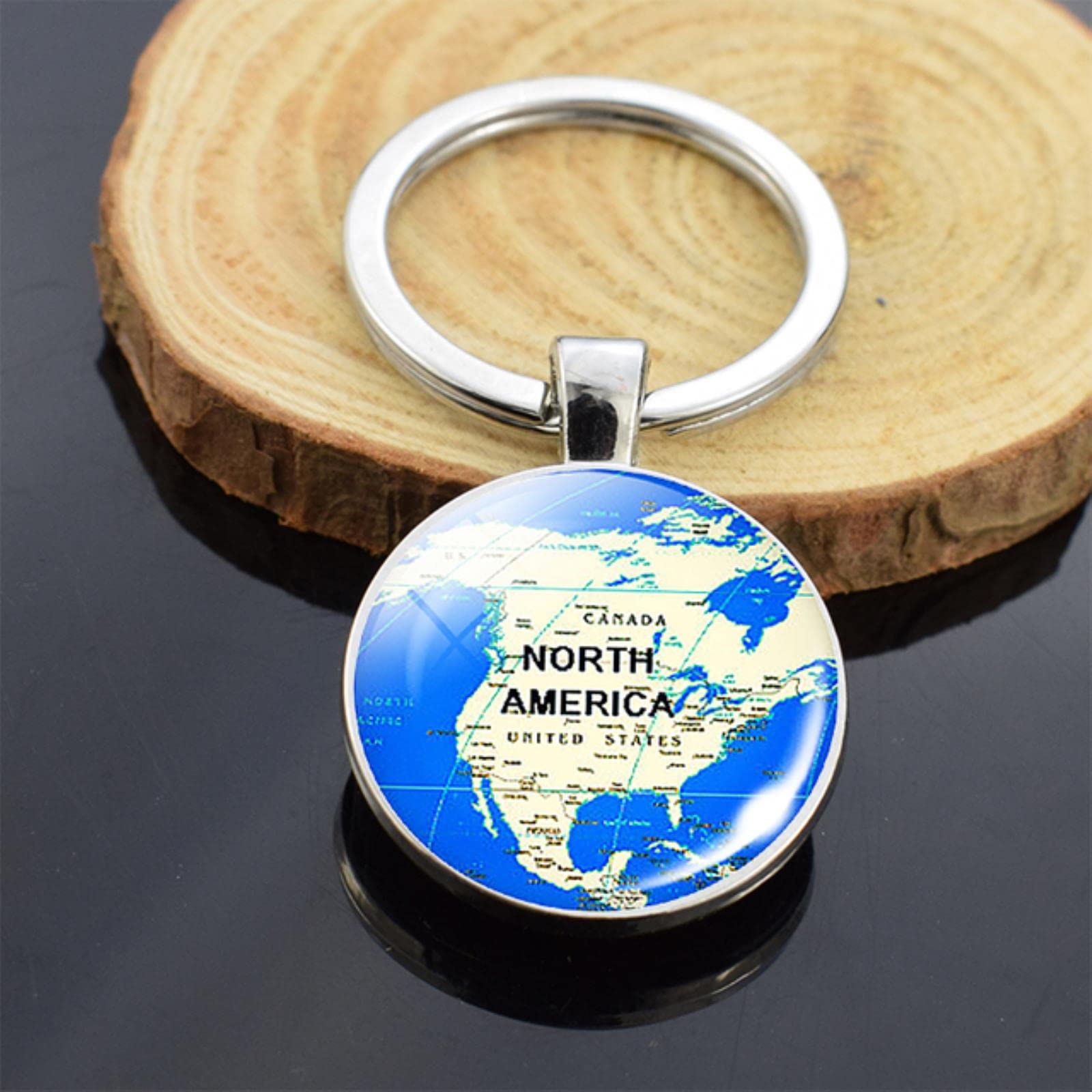 Amazon.co.jp: 世界地球儀地球地図キーホルダーキーチェーンアメリカ