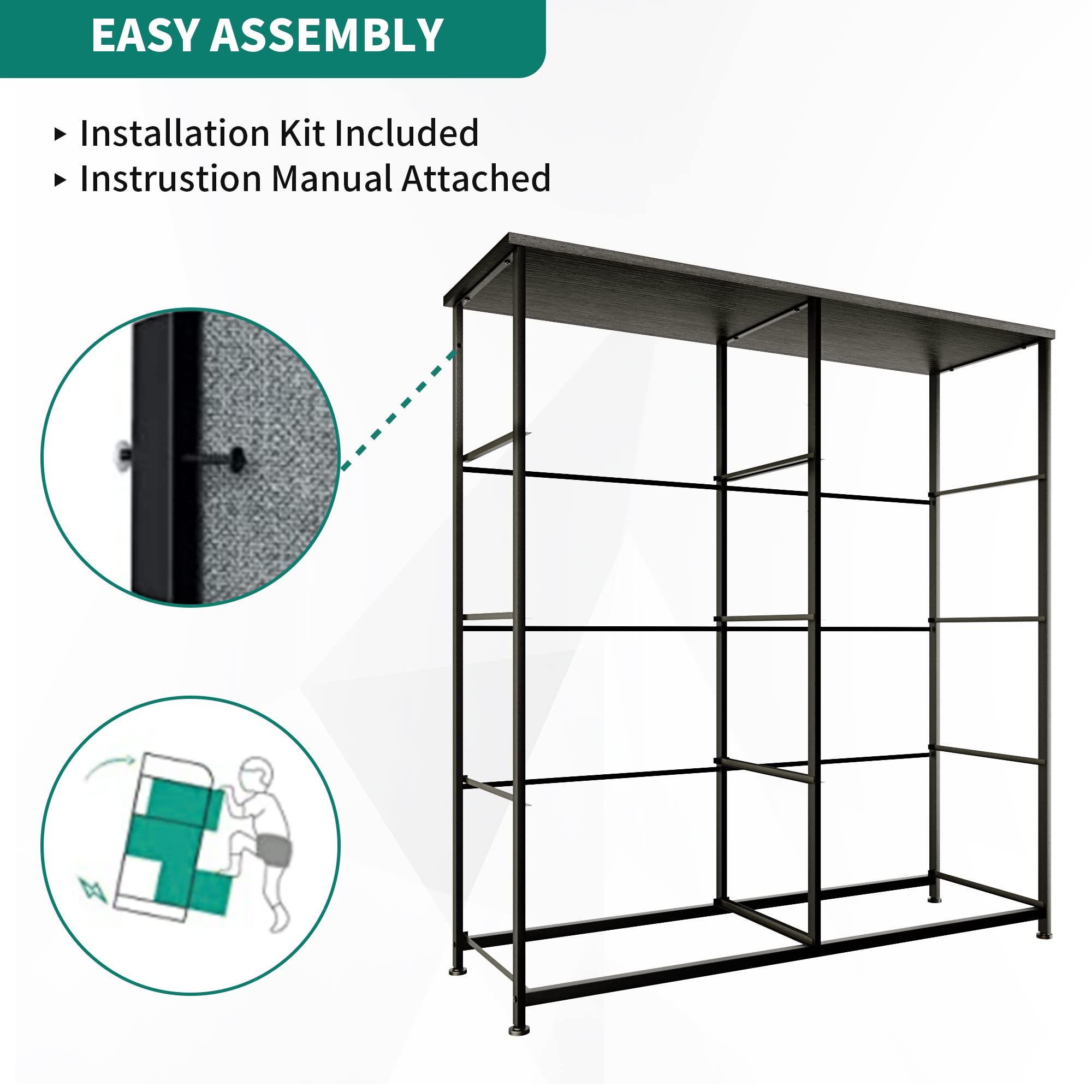 YITAHOME 8-Drawer Fabric Dresser, Furniture Storage Tower Cabinet, Organizer for Bedroom, Living Room, Hallway, Closet & Nursery, Sturdy Steel Frame, Wooden Top, Easy-to-Pull Fabric Bins(Rustic Brown)