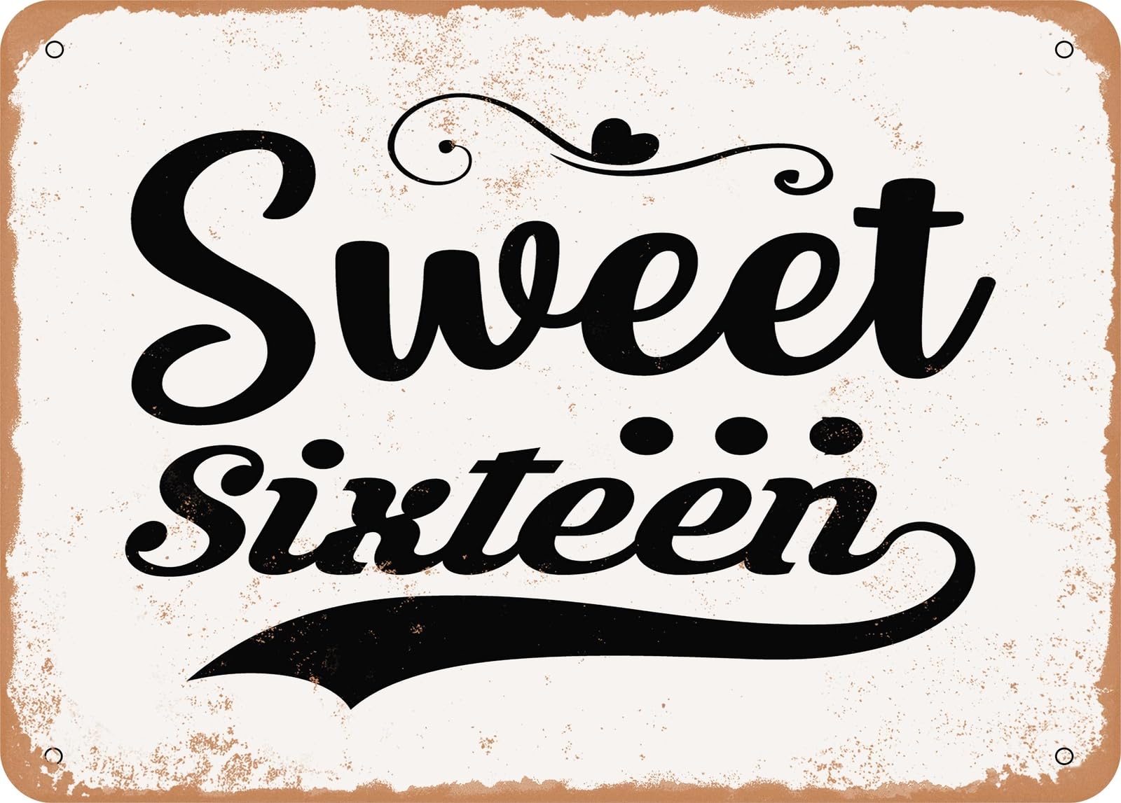 Miaomansenstore Metal Sign - Sweet Sixteen - 4 - Vintage Look Sign Home Decor