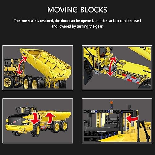 Miniatura 3 de Mould King Kit de bloques de construcción de camión volquete de ingeniería 17010, bloques de construcción MOC para construir, regalo para