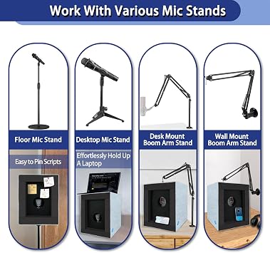 TroyStudio Enclosed Vocal Booth, Portable Microphone Isolation Shield, Foldable Reflection Filter with Acoustic Foam & Panels, Recording Sound Box Home Studio Equipment for Podcast Music Voice Over