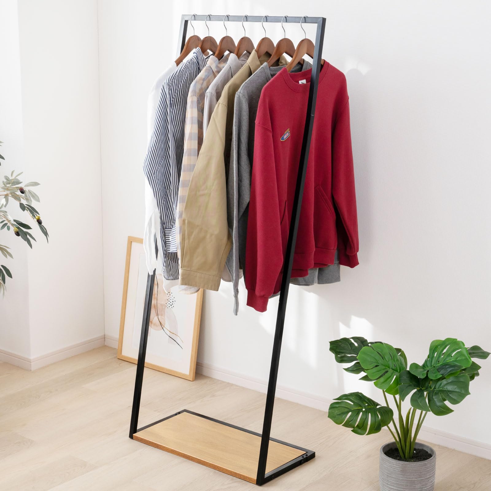 Amazon｜【ナリタカストア】ハンガーラック シンプル ポールハンガー