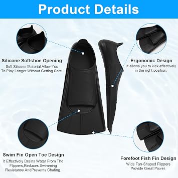 Kids Swim Fins, Fins for Swimming Kid,Short Kids Flipper with Mesh Bag,Swimming Flippers for Lap Swimming Training,Flippers for Children Adults Beginners