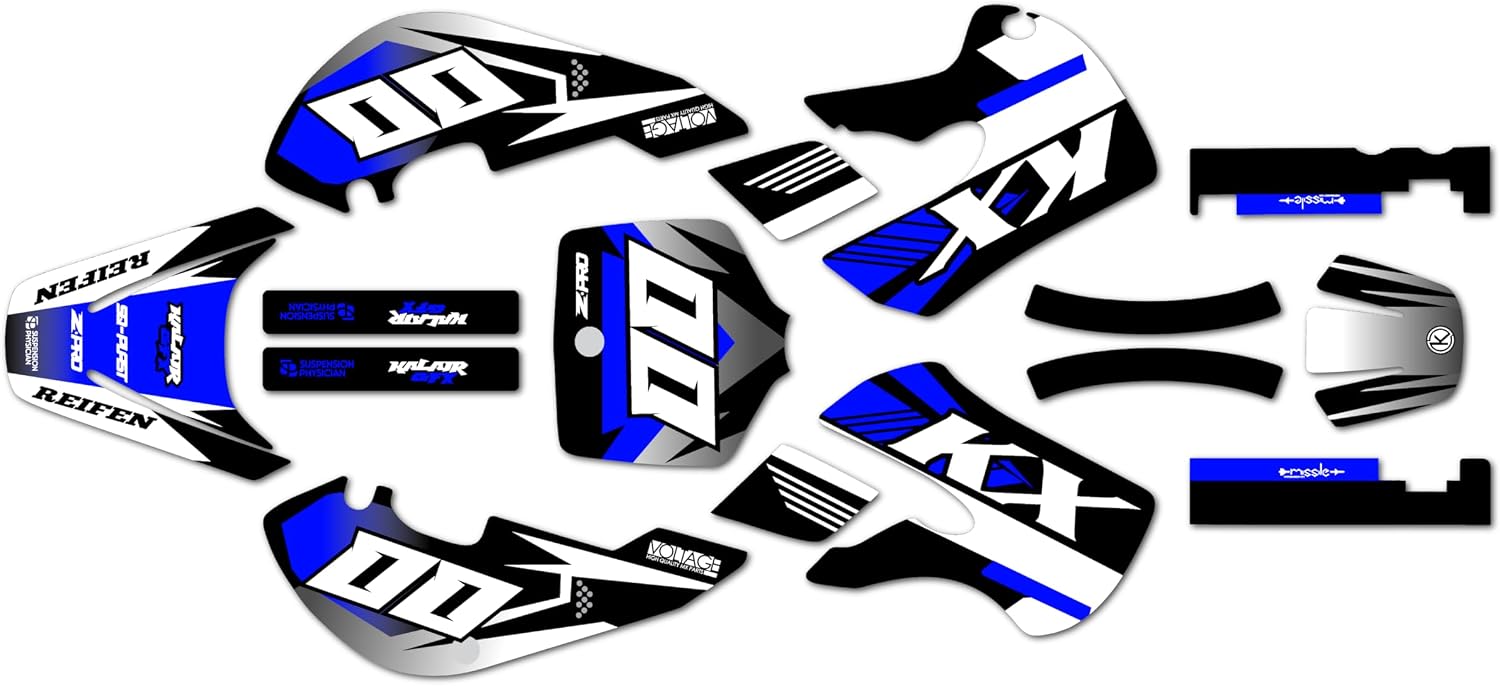 Graphics Kit for Kawasaki KX65 (1999-2024) Turbo Series Purple 21 Mil - Pro Edition - Dirt Pit Bike Motorcycle Stickers, Dirtbike Racing Automotive Decal Motocross Accessories no-Plastics