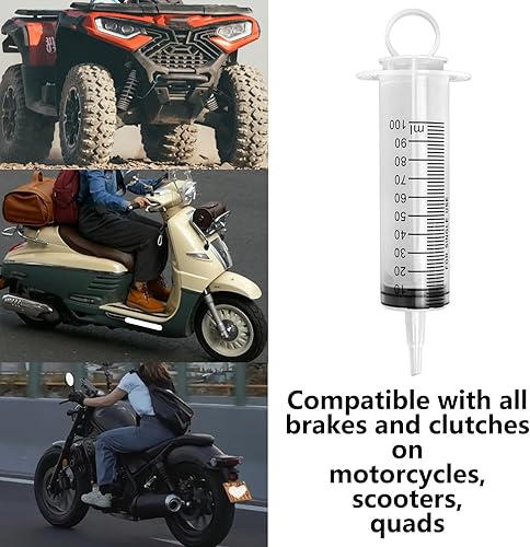 Miniatura 4 de 2 Pack Motorcycle Reverse Brake Bleeder Kit, Hydraulic Disc Clutch Bleeding Kit 100ML 20.87in Hose Oil Fluid&Brake Bleeder Hose for Hydraulic System