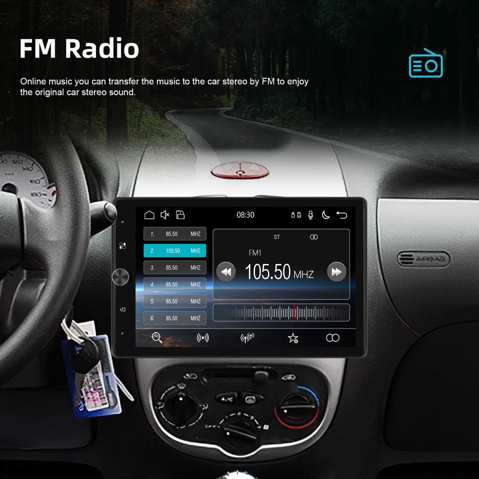 SIXWIN Radio Coche Bluetooth con Carplay et Android Auto, Autoradio 1 DIN con 10.4''Pantalla Táctil Reproductor Multimedia con FM/USB/SD Enlace Espejo+Cámara Visión Trasera
