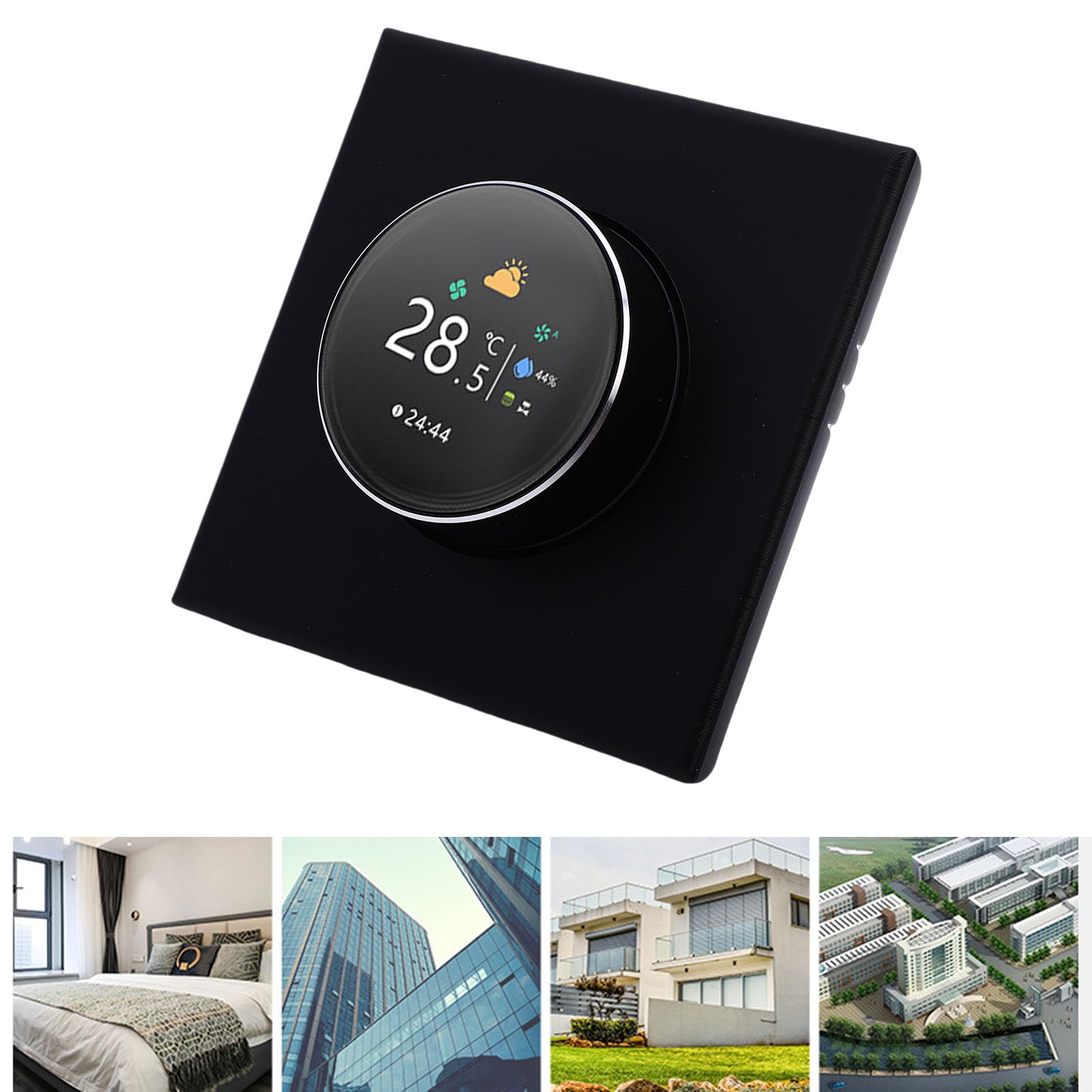 Fafeicy Inteligentny Termostat z Pokrętłem WiFi, Regulator Temperatury z Ekranem TFT 240x240 z precyzyjną regulacją od 5 ℃ do 35 ℃ dla Systemu Wodnego Ogrzewania Podłogowego HVAC