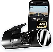 Qubo Car Dashcam Pro X by Hero Group | 3MP 1296P FHD+ Camera | NightPulse Vision | Wide-Angle FOV | Supercapacitor | Built-in Wi-Fi, Mic | App Control | G-Sensor | Up to 1TB Storage| (Space Grey)