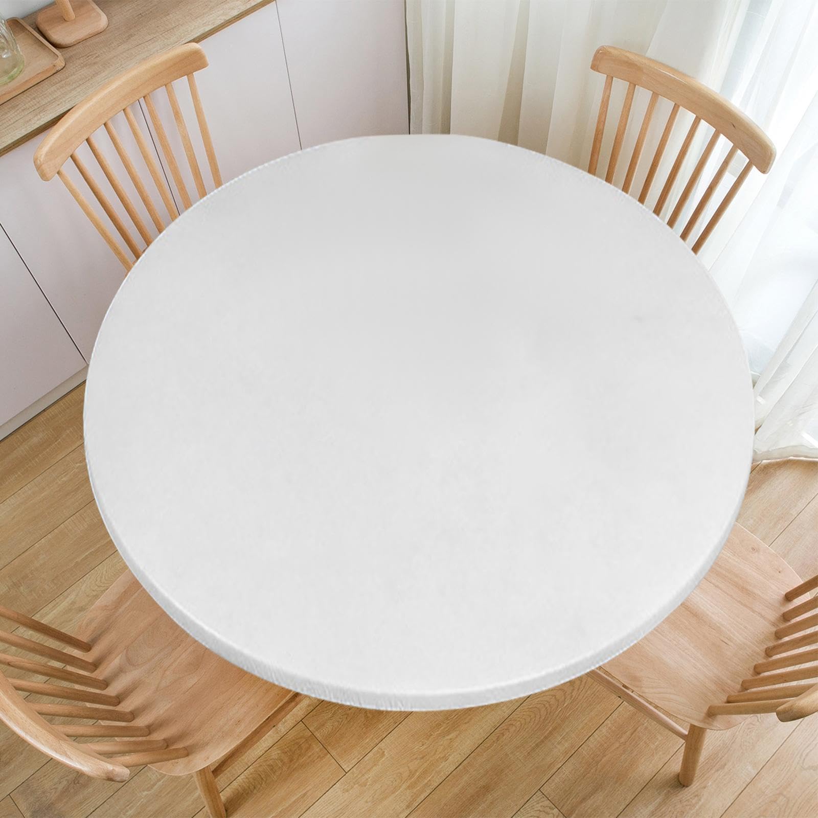Round Tablecloth Portable Flannel Backed Washable Nonslip Picnic Table Cover 48inch White | Home & Garden | Kitchen, Dining & Bar | Linens & Textiles | Tablecloths-image-17