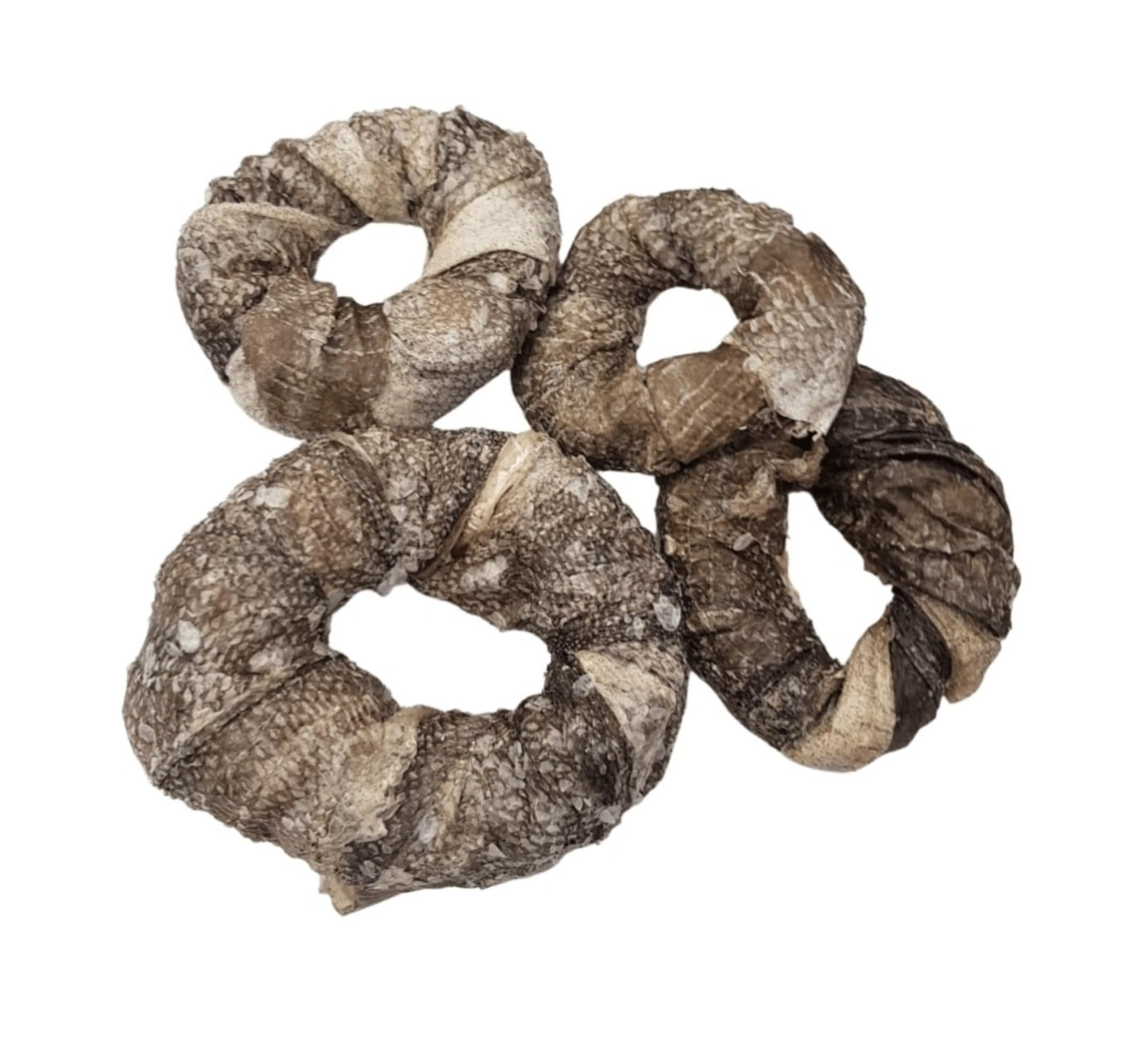 Premium Dried Cod Skin Rings - Fish Treats For Dogs, Promoting Healthy Teeth and Coat The Perfect Grain Free Dog Treats. 1 x 4 Pack