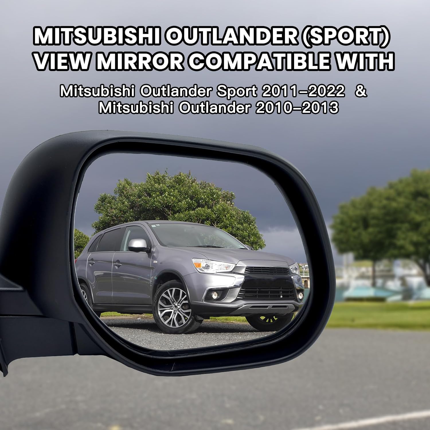 Right Passenger Side Mirror Compatible with 2011-2022 Mitsubishi Outlander Sport 2010-2013 Mitsubishi Outlander Door Mirrors Replacement Power Heated Manual Folding Prime Paintable 5 Pins