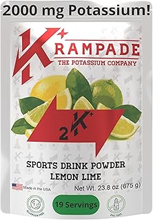 Krampade Electrolytes Powder Potassium Supplement - 2000 mg K+, >2X More Than Coconut Water