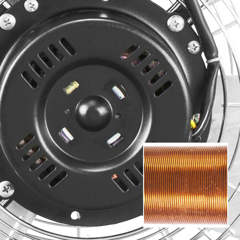 TROTEC Ventilatore a piantana TVM 18 S – grande, 100w, angolo di inclinazione 110°, 3 livelli, Ø 45 cm, metallo