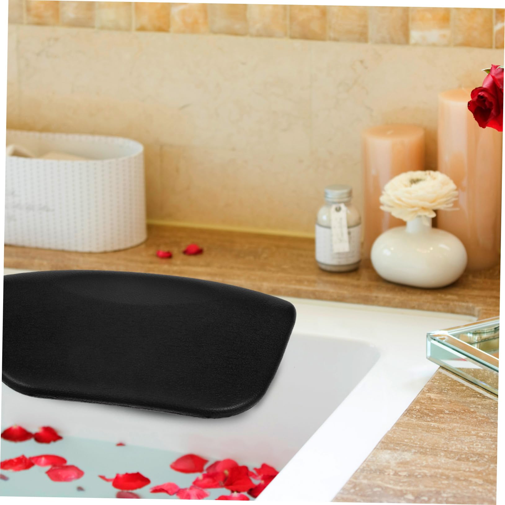 4piezas Almohada Ergonómica Cojín De Reposacabezas para Bañera Almohada De PU Desmontable para Relajación Casa y SPA