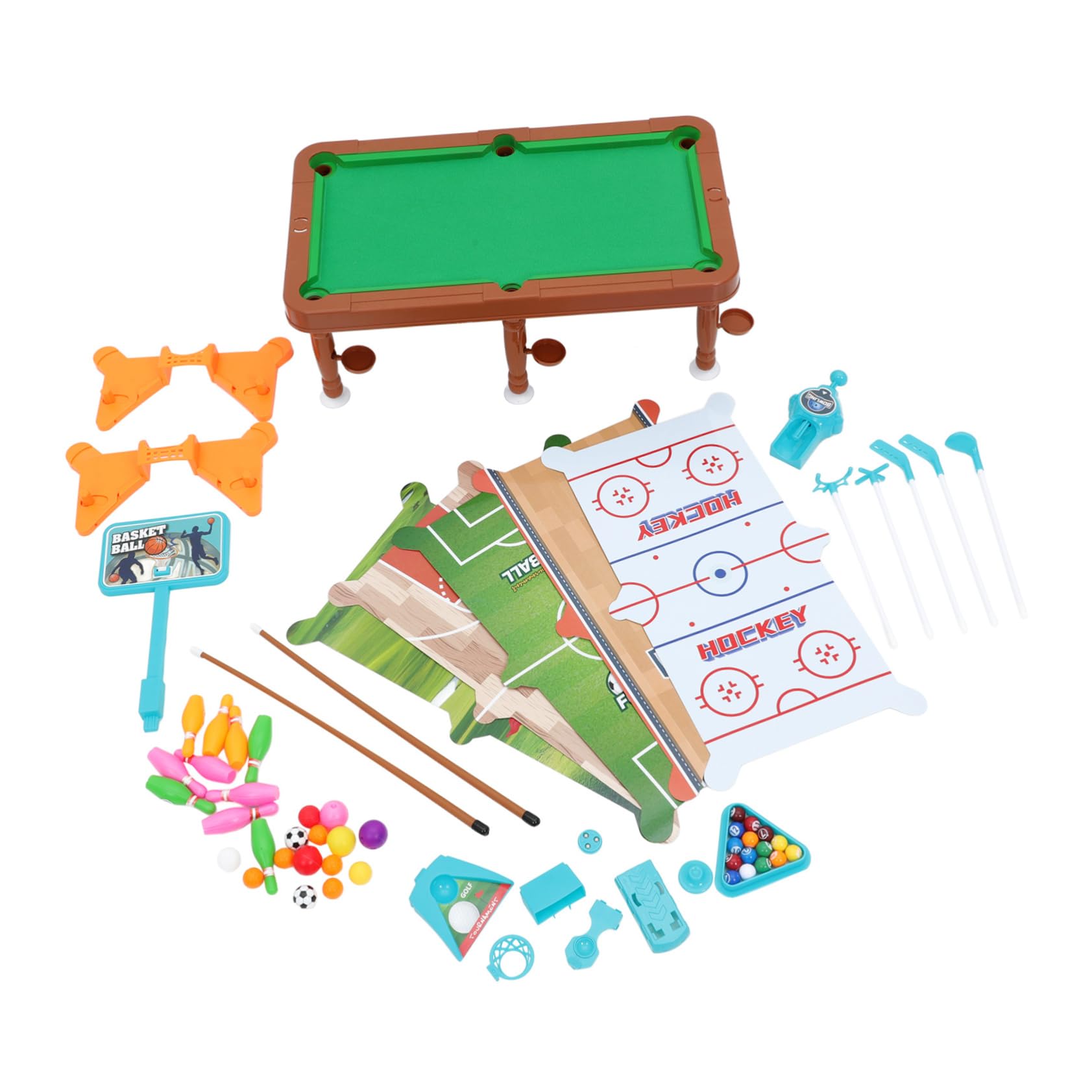 Milisten Mini Billiards Table Set 6-in-1 Desktop Pool and Girls Interactive Toy Brain Stimulator for Boys