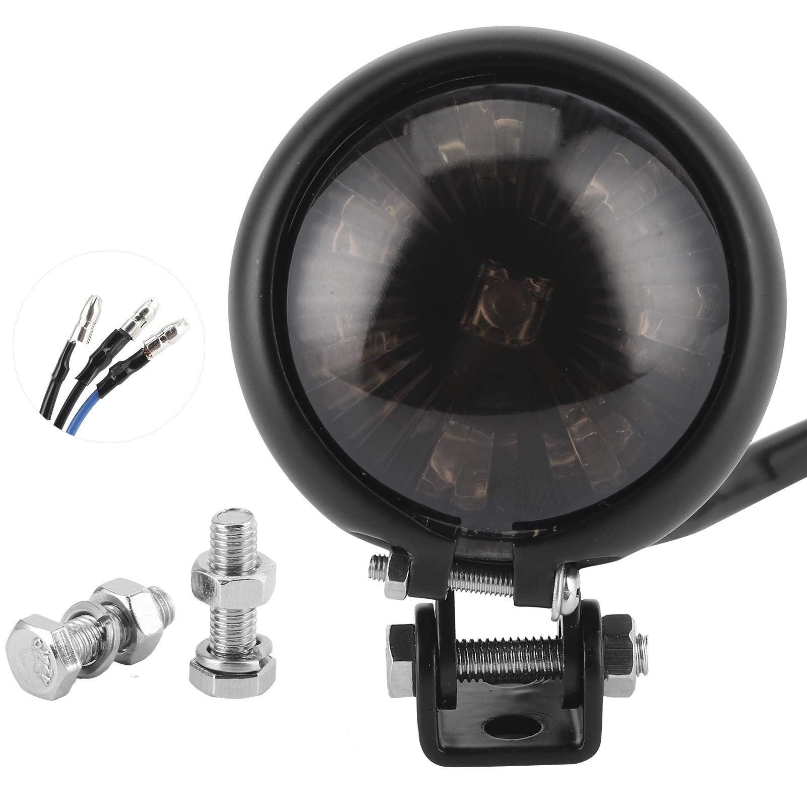 Feu Arrière LED Universel Pour Moto – 12V, 15W, Boîtier Noir – Antichoc, Imperméable – Avec Vis De Fixation