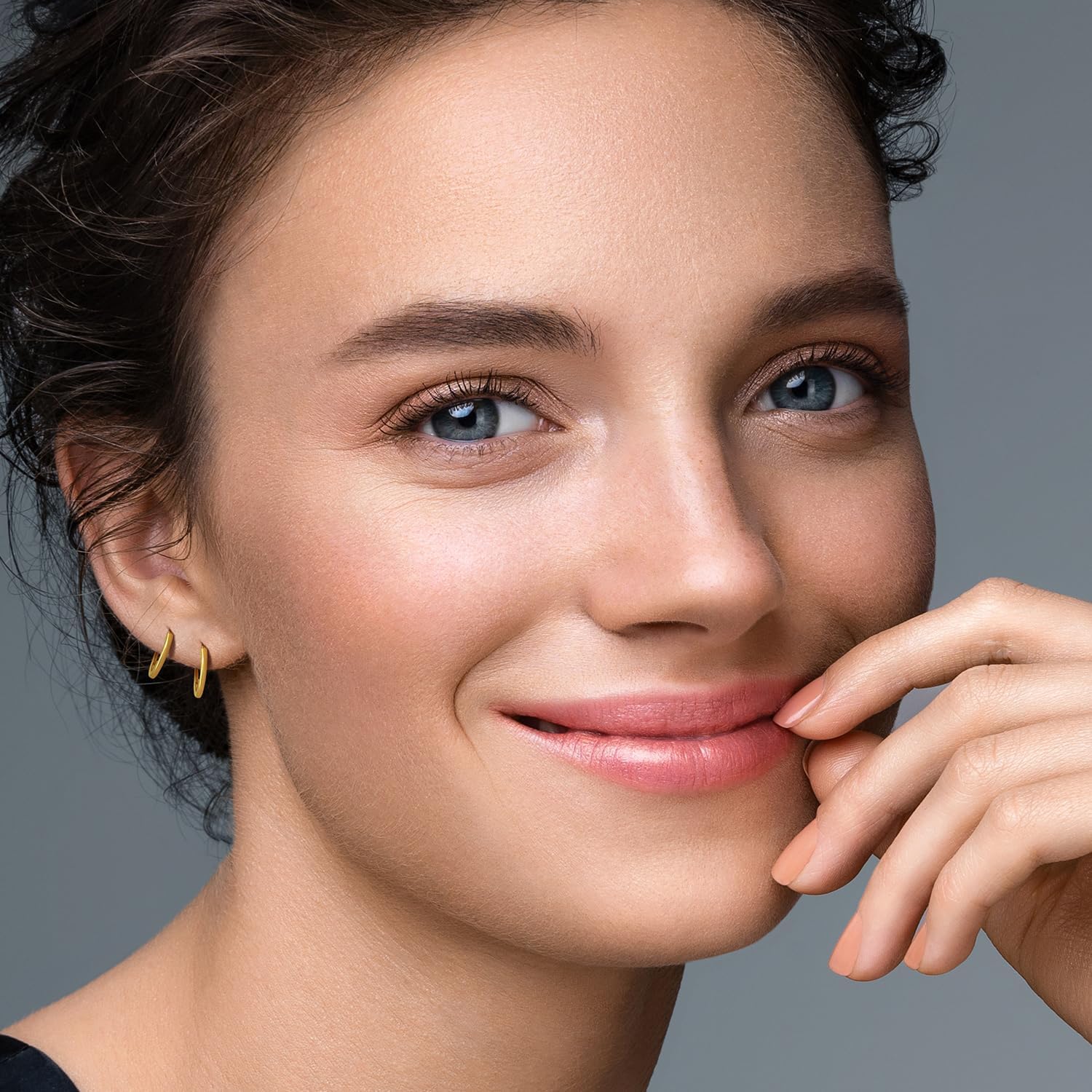 Cossa Gold Hoop Earrings 14K Gold Huggie Earring Sparkling Diamond Hoop Earrings for Women 16/25mm - Image 9