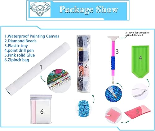 Miniatura 7 de PSCH Kit de pintura de diamante de dragón, kits de pintura de diamante de dragón para adultos, arte de diamante de dragón de taladro completo 5D