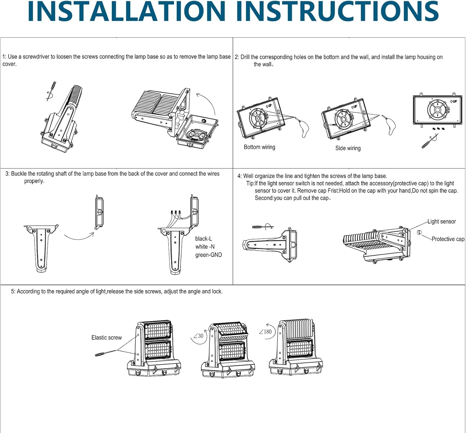 Rotatable LED Wall Pack Light with Dusk to Dawn Photocell, 200W 28000LM 800-1000W HPS/HID Equiv., 5000K Daylight ETL Commercial Outdoor Security Lighting for warehouse, Entrance, Parking, Garage