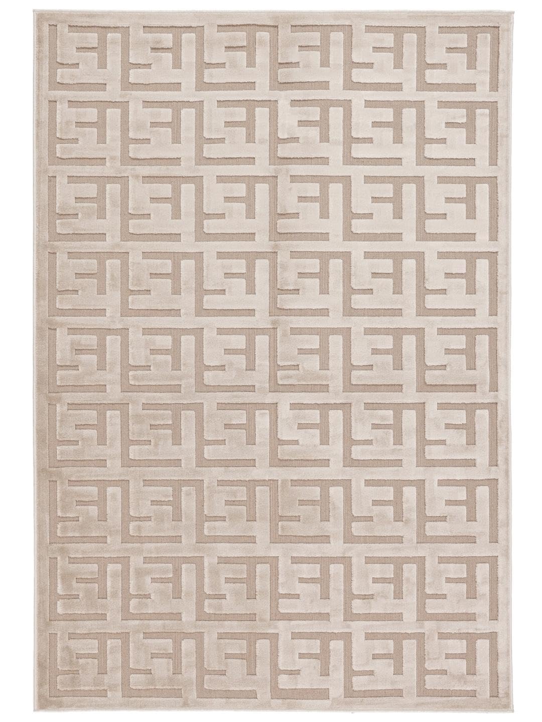 RugVista Dakari Tappeto, 160 x 230 cm, Beige | Rettangolare, Pelo medio, Lavabile solo a secco, Oeko-Tex 100