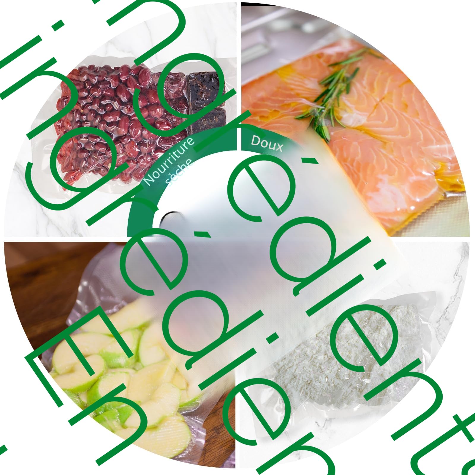 6 en 1 Machine Sous Vide Alimentaire, 75 KPA Appareil Sous Vide Alimentaire avec Mode Sec et Humide, Mise Sous Vide Alimentaire avec Couteau de Coupe à 50 Sacs Sous Vide