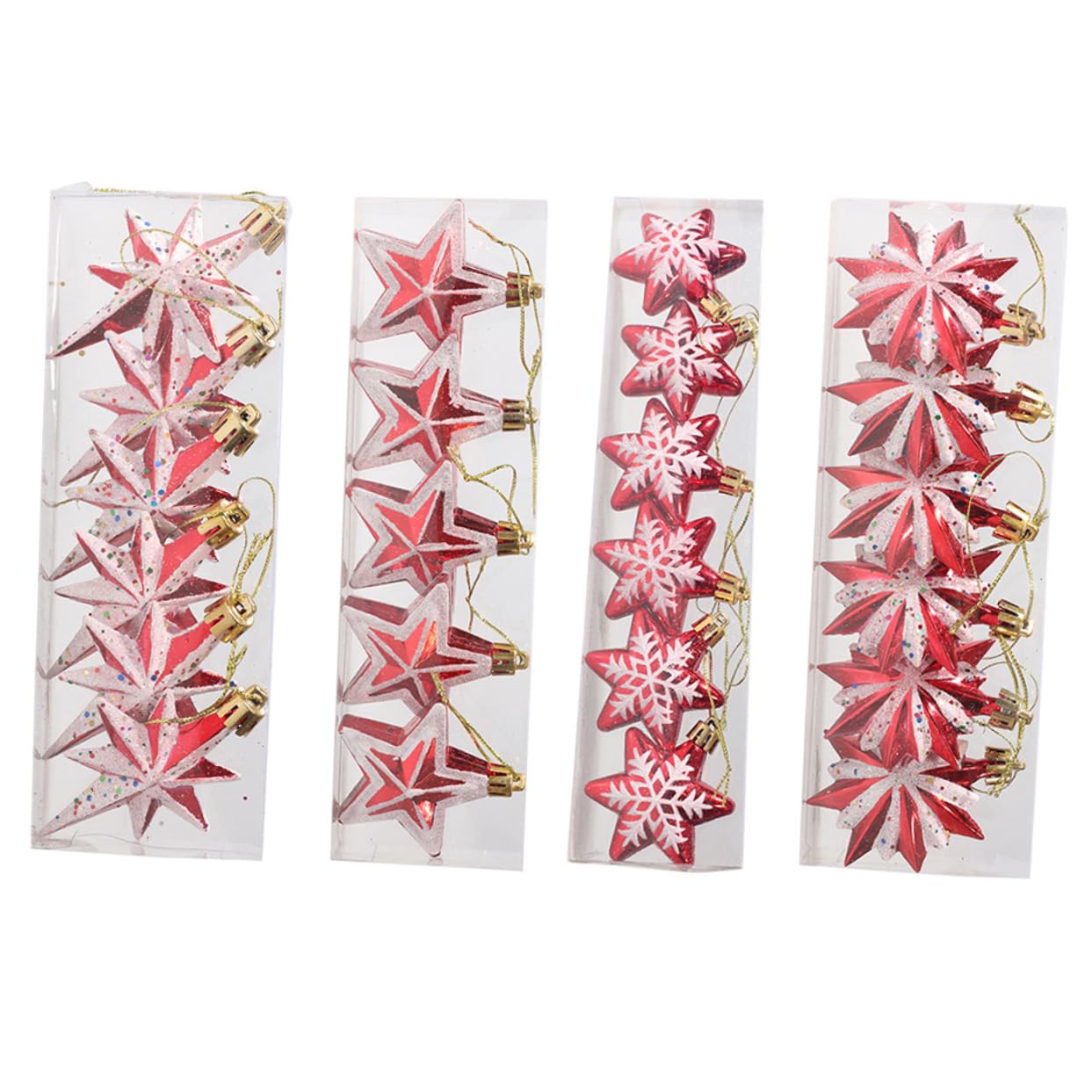 46stücke Teiliges Deko Fünfzackige Hängende Ornamente Für Weihnachten Vielseitig Für Baum Und Fenster Geeignet