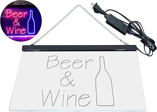 Miniatura 9 de ADVPRO Cerveza Vino Bottom Bar Club Garage Dual Color LED Neon Sign Rojo y Azul 24" x 16" st6s64-i3391-rb