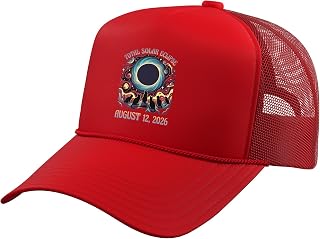 Total Solar Eclipse August 12 2026 Black Cats Men Women Kids Trucker Hat with Adjustable Mesh Back
