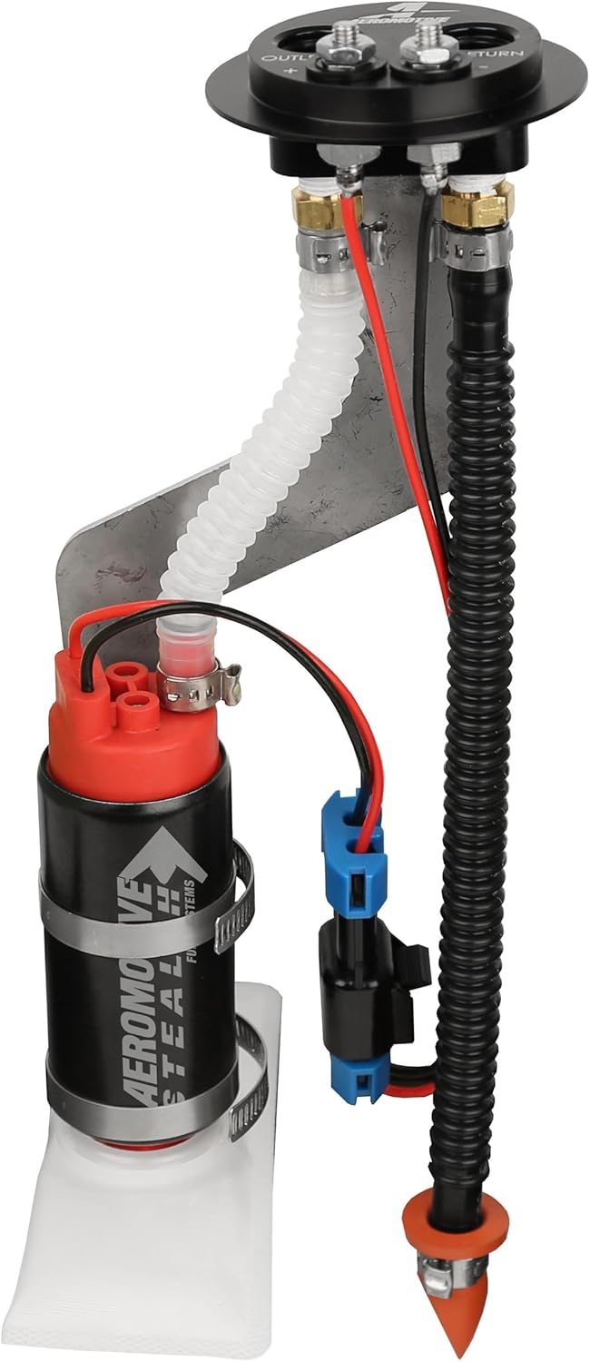 Aeromotive Stealth 340 In Tank Fuel Pump & Hanger Assembly for 83-97 Ford Mustang EFI (Electronic Fuel Injection) & Carbureted Systems - 340 LPH High Flow, Gas & E85 Compatible, Billet Hat - 18638