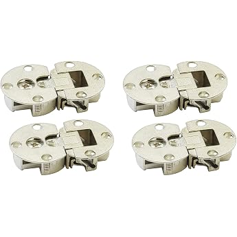LIKERAINY 90 Degree Flap Hinge Lid Hinge 3D Adjustable 35 mm Furniture Flap Fitting Flap Holder Hinge for Wooden Flaps Kitchen Cabinet Wardrobe Nickel-Plated Pack of 4