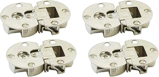 LIKERAINY 90° 3D Adjustable Flap Lid Concealed Hinge 35mm for Furniture Gate Cabinet Door Folding Holder Nickel-Plated Furniture Fittings Cabinet Wardrobe Hinge Pack of 4 Pcs