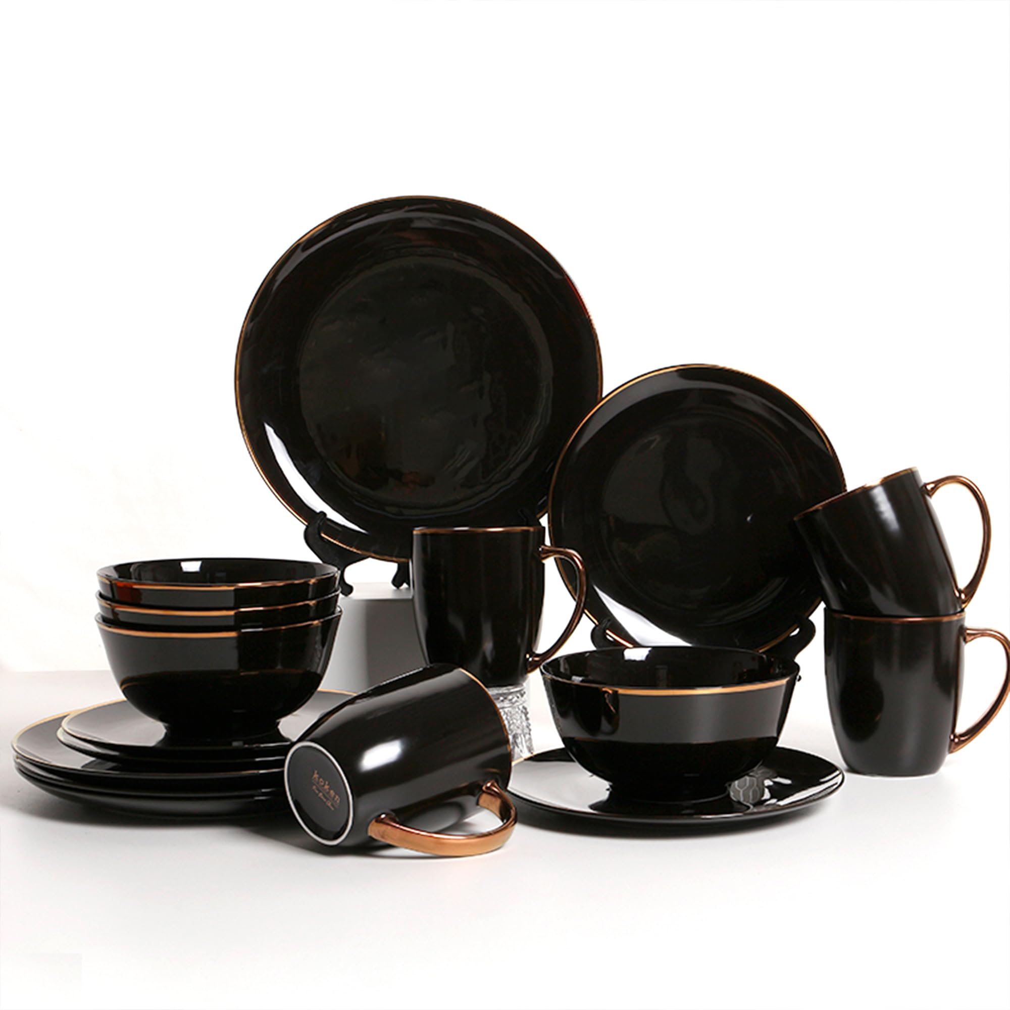 Amazon.com | KOKEN Porcelain Dinnerware Set - 16 Pc Round Dinner